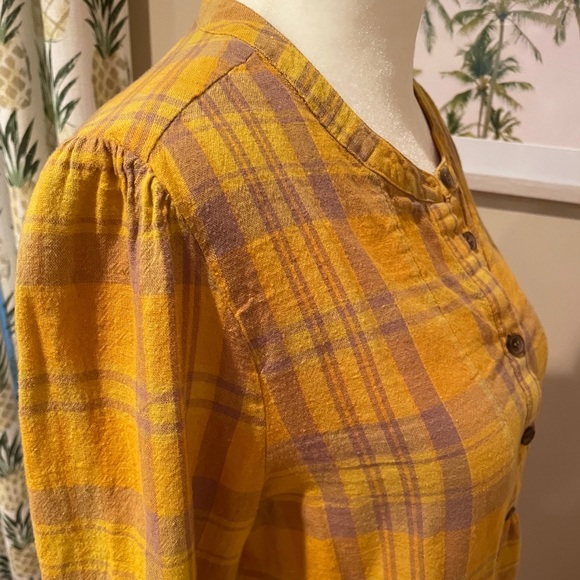 Madewell Yellow Flannel Leysfield Popover Shirt - Picture 9 of 10